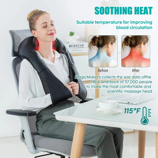 Shiatsu Neck and Shoulder Massager Heated U-Shape Deep Kneading