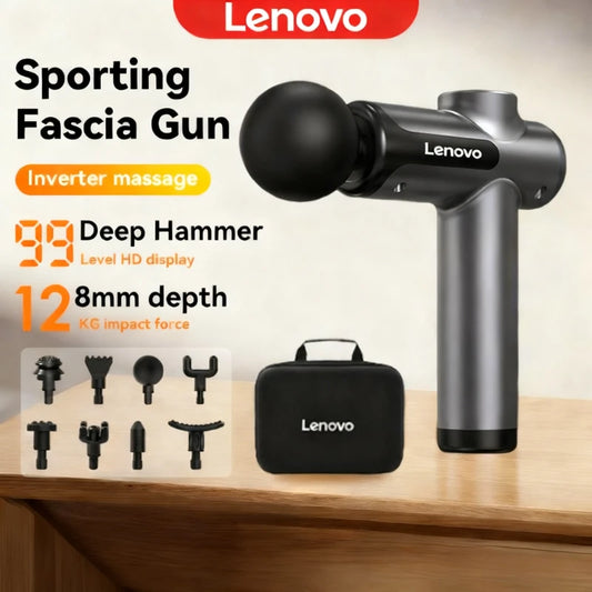 Lenovo Wireless Massage Gun – Rechargeable Deep Tissue Muscle Massager